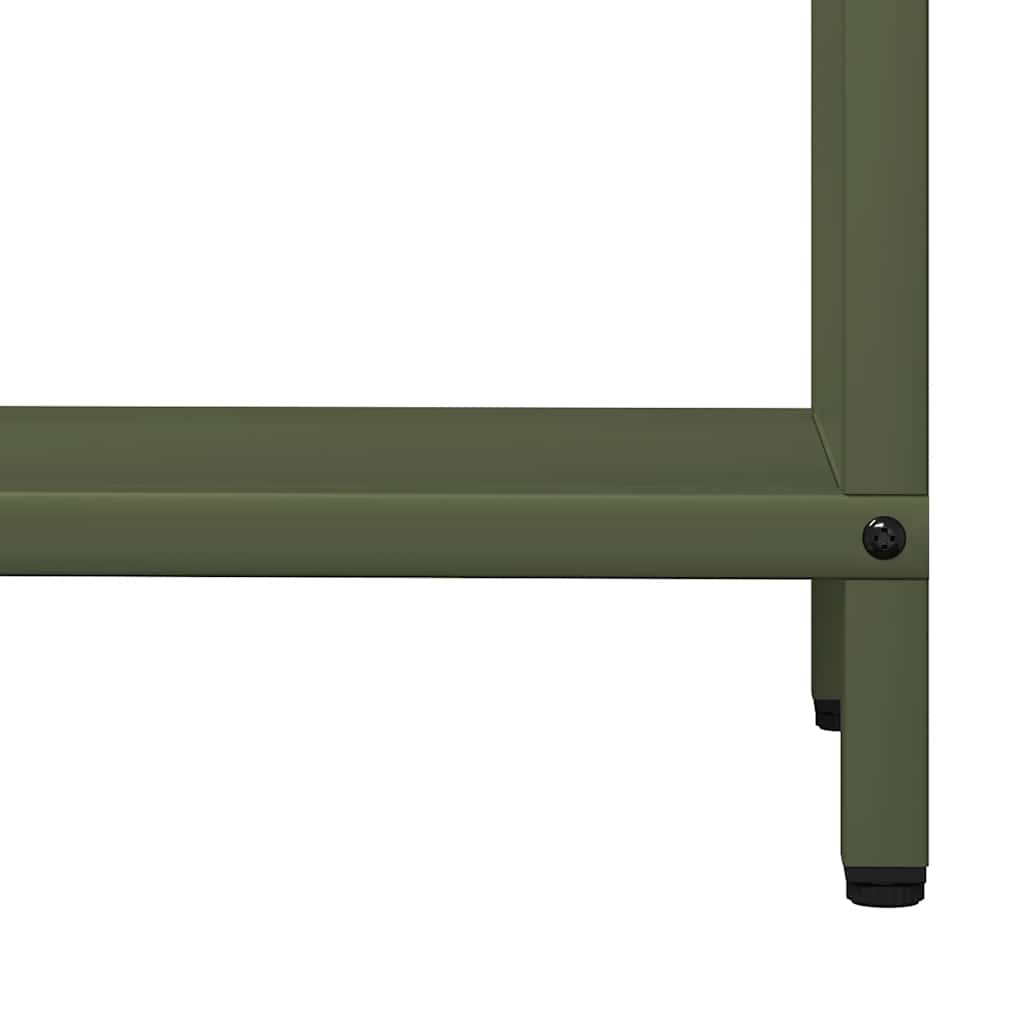 Vedstativ olivengrønn 60x25x90 cm kaldvalset stål