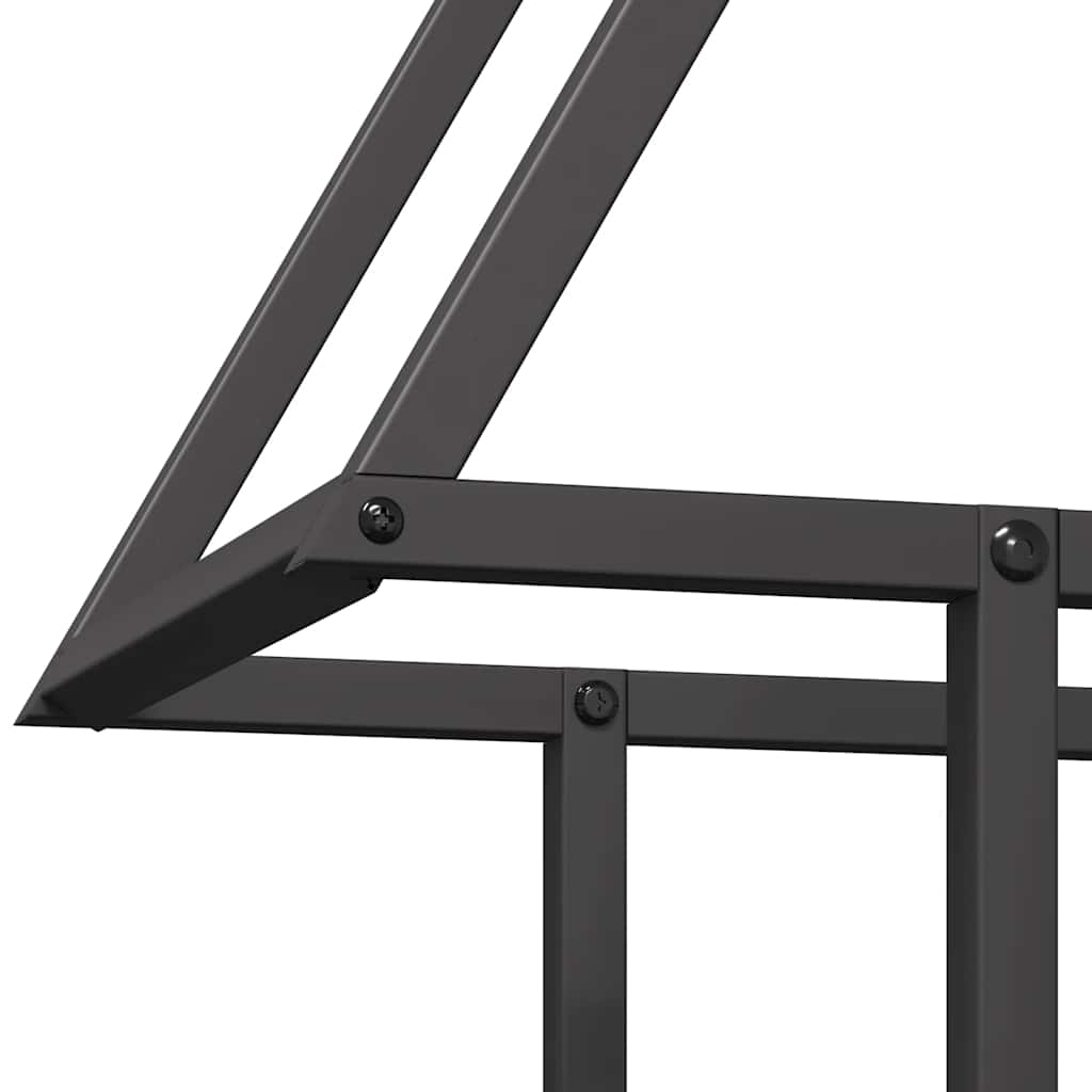 Vedstativ svart 50x25x60 cm kaldvalset stål