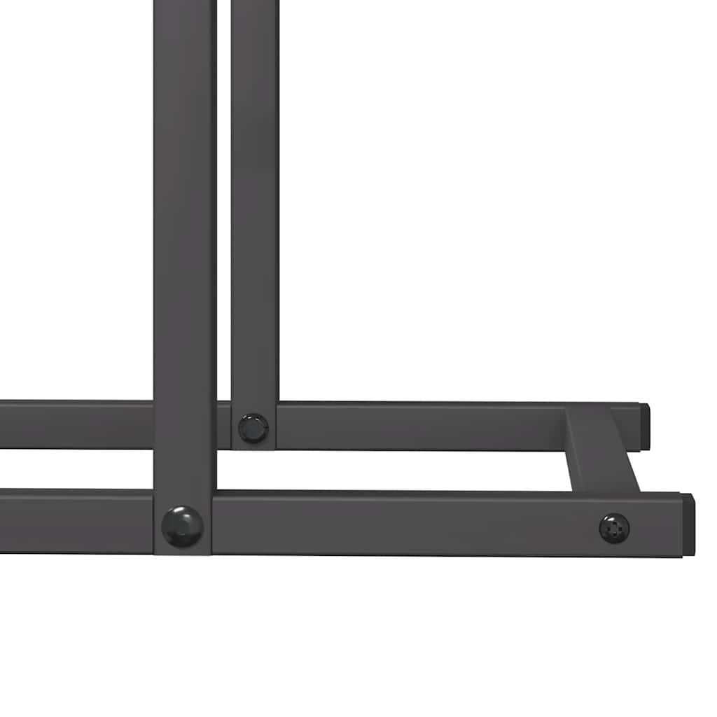 Vedstativ svart 50x25x60 cm kaldvalset stål