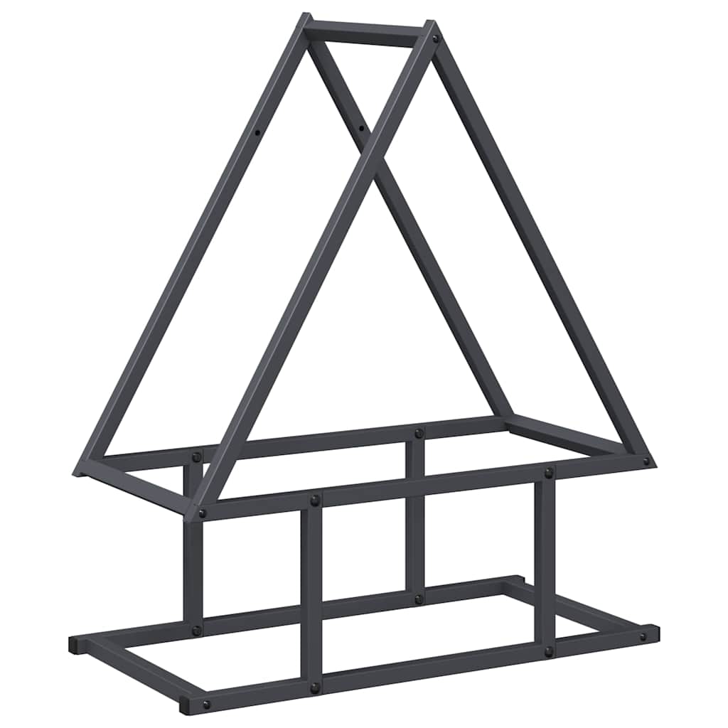 Vedstativ antrasitt 50x25x60 cm kaldvalset stål