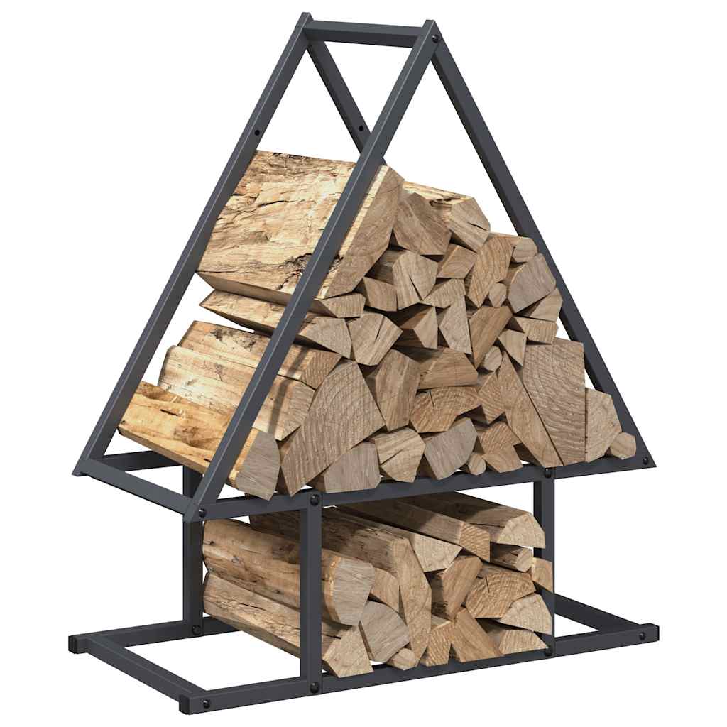 Vedstativ antrasitt 50x25x60 cm kaldvalset stål