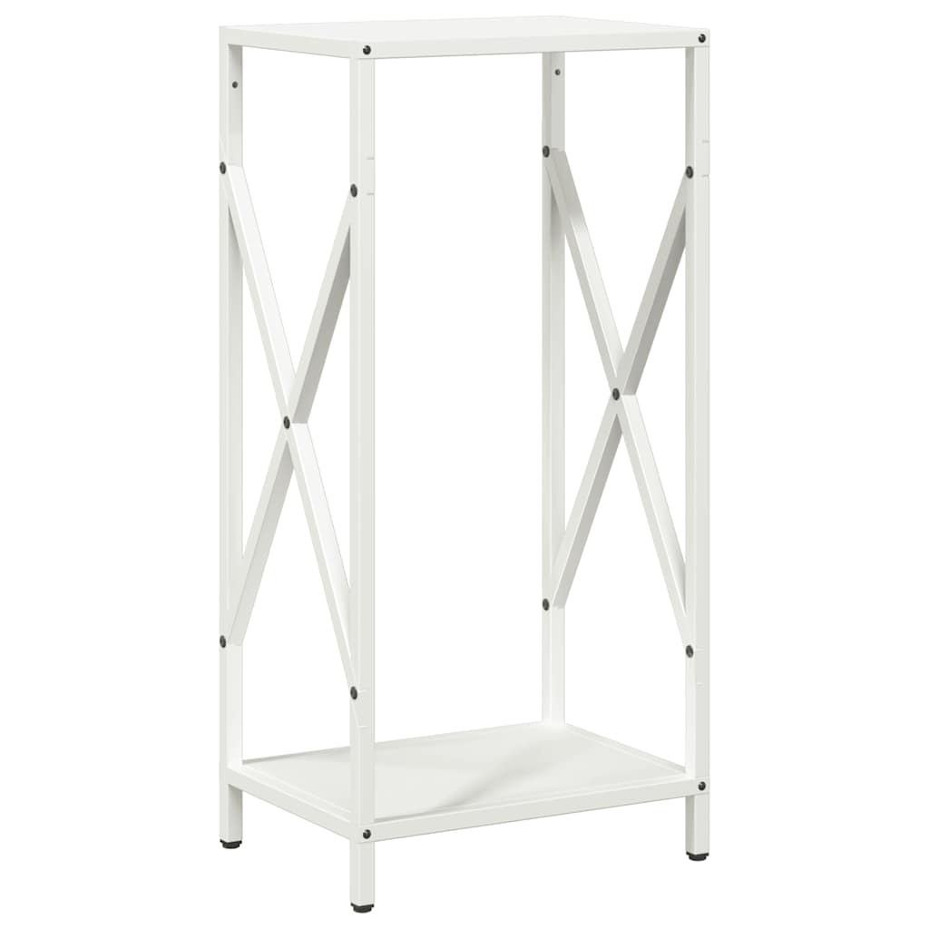 Vedstativ hvit 34x25x70 cm kaldvalset stål