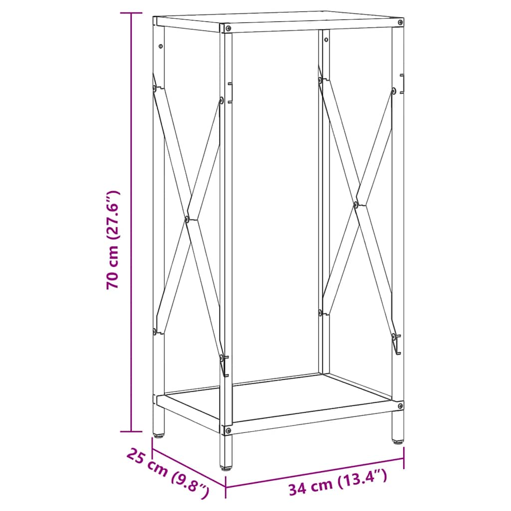 Vedstativ hvit 34x25x70 cm kaldvalset stål