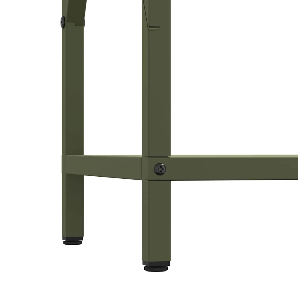 Vedstativ olivengrønn 34x25x70 cm kaldvalset stål