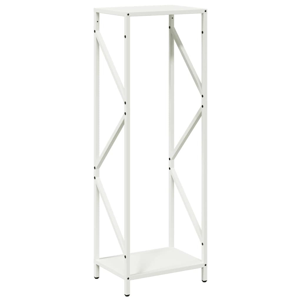 Vedstativ hvit 34x25x100 cm kaldvalset stål