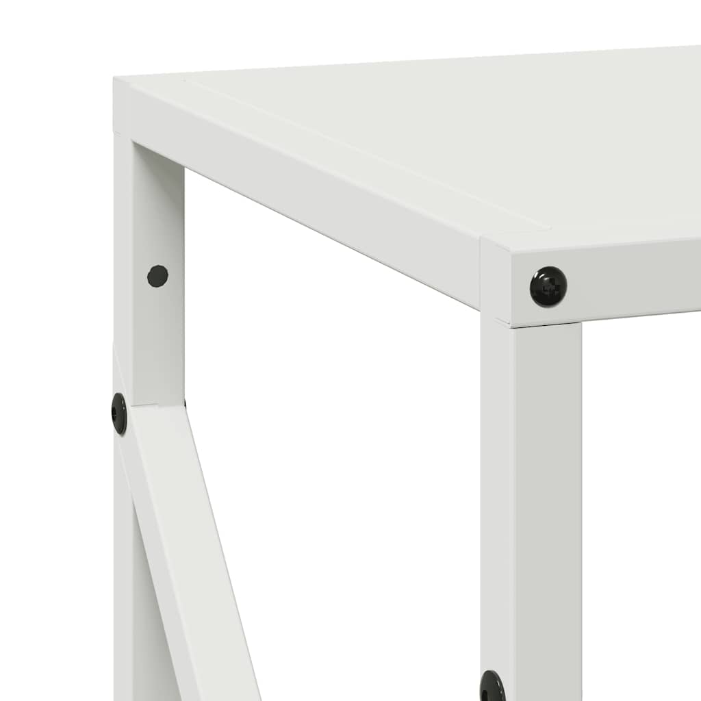 Vedstativ hvit 34x25x100 cm kaldvalset stål
