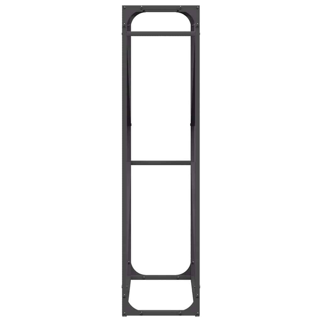 Vedstativ svart 60x25x100 cm kaldvalset stål