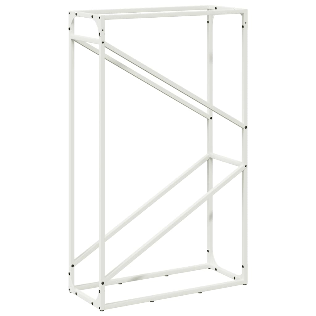 Vedstativ hvit 60x25x100 cm kaldvalset stål