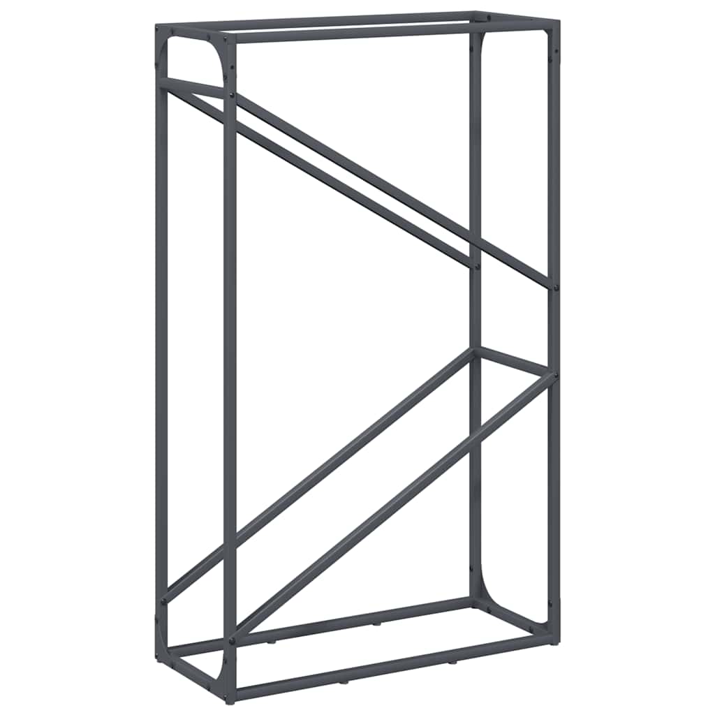 Vedstativ antrasitt 60x25x100 cm kaldvalset stål