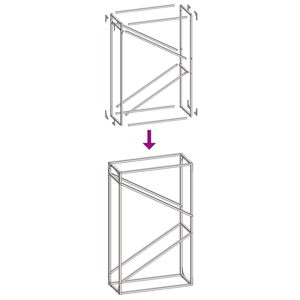 Vedstativ antrasitt 60x25x100 cm kaldvalset stål