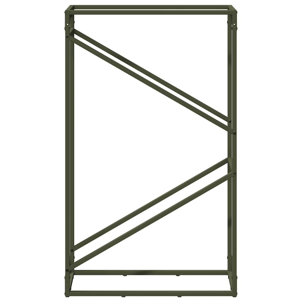 Vedstativ olivengrønn 60x25x100 cm kaldvalset stål