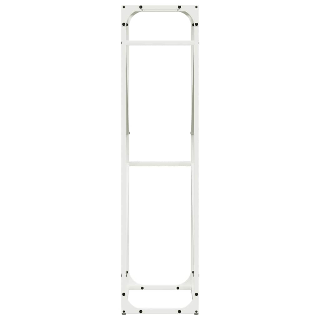 Vedstativ hvit 40x25x100 cm kaldvalset stål