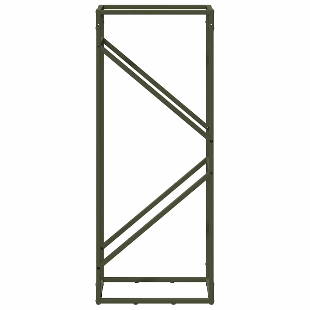 Vedstativ olivengrønn 40x25x100 cm kaldvalset stål