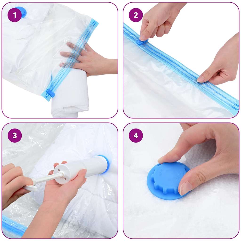 Oppbevaringsposer 5 pcs Transparent og blå 70 x 50 cm vidaXL