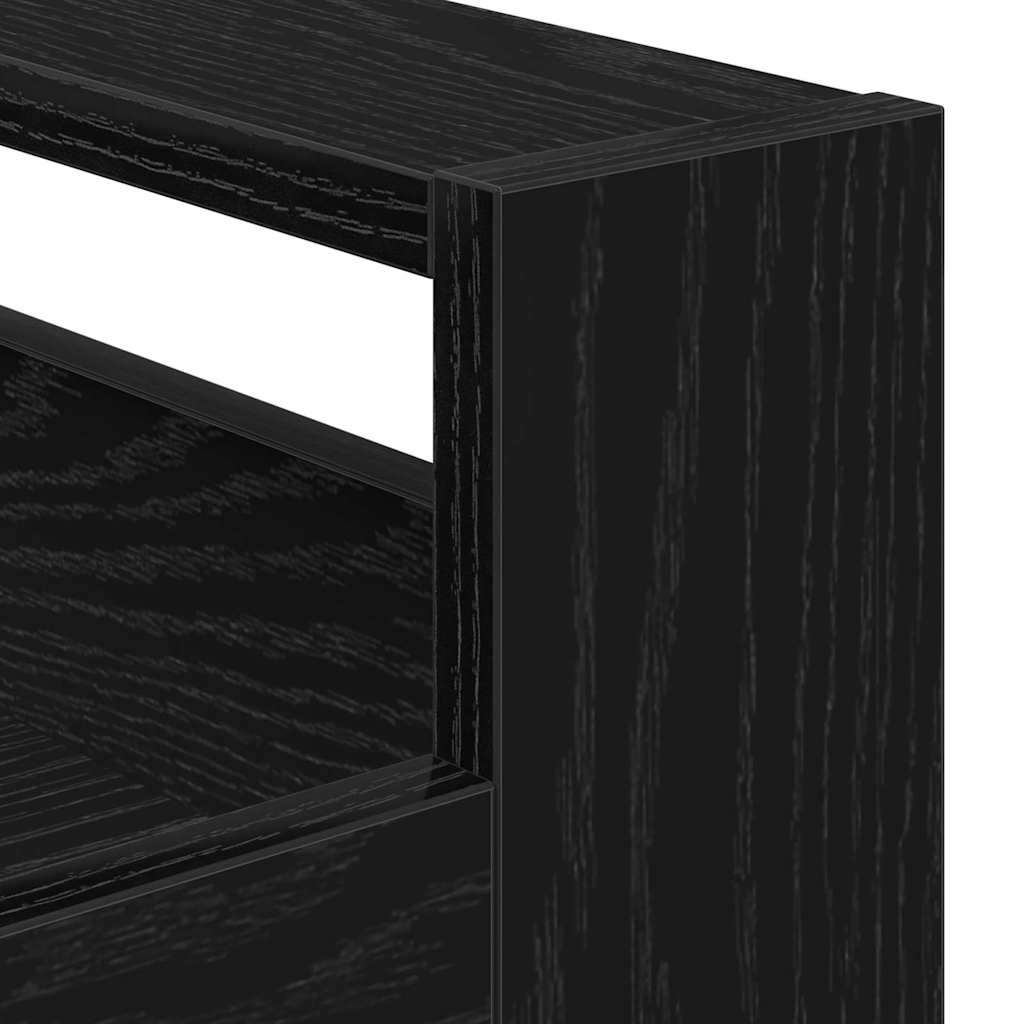 Kjøkkenvogn Svart Eik 60 x 45 x 80 cm Konstruert tre
