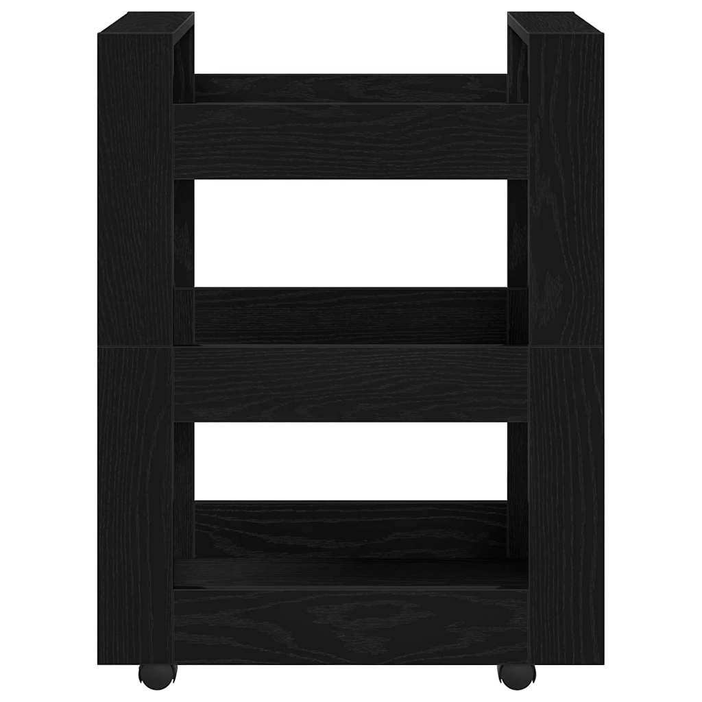 Kjøkkenvogn Svart Eik 60 x 45 x 80 cm Konstruert tre