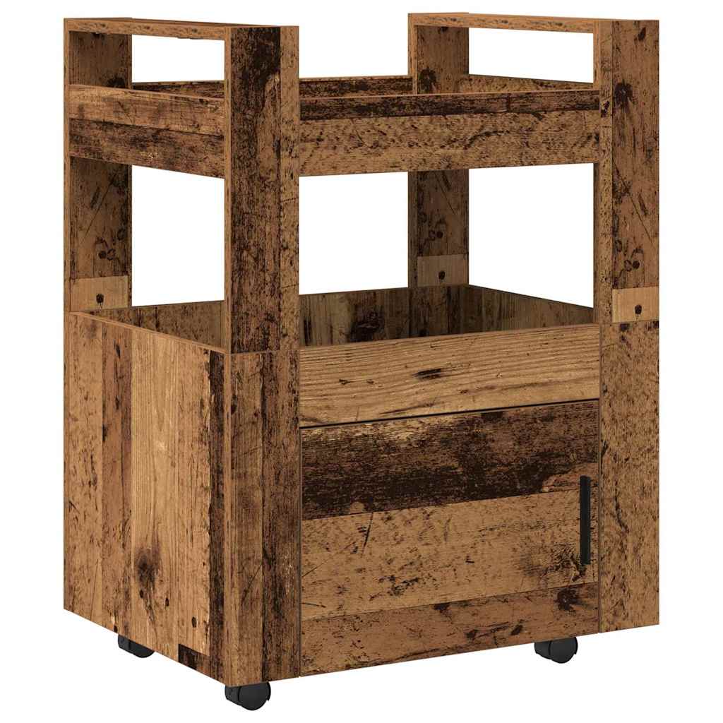Kjøkkenvogn Gammelt tre 60 x 45 x 80 cm Konstruert tre
