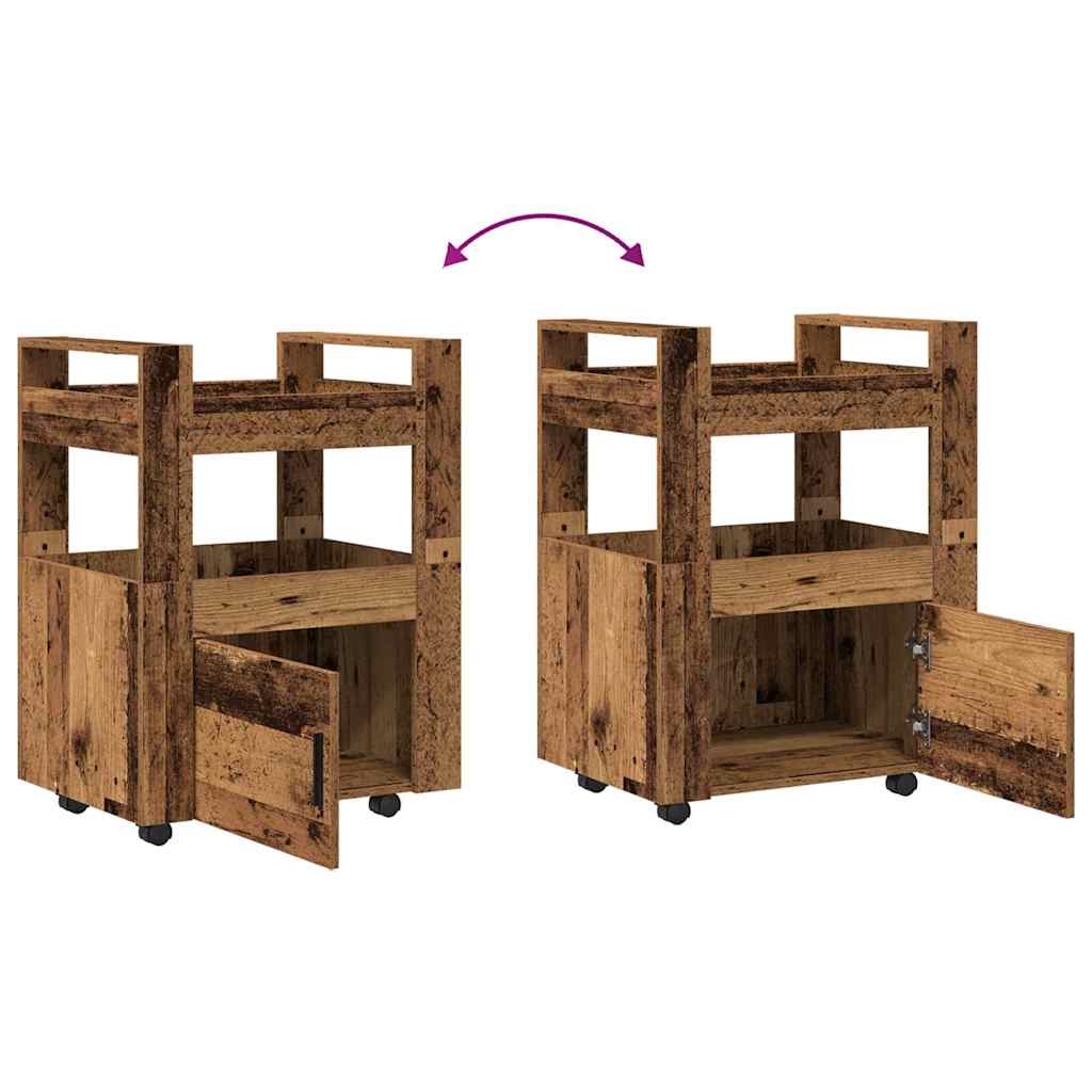 Kjøkkenvogn Gammelt tre 60 x 45 x 80 cm Konstruert tre