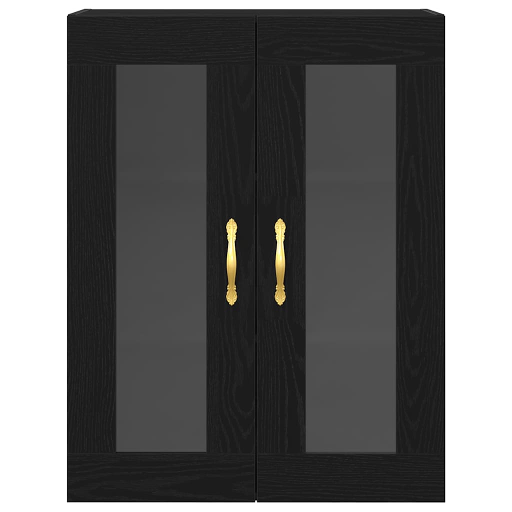Veggskap Veggmontert Svart Eik 69,5 x 34 x 90 cm Konstruert tre