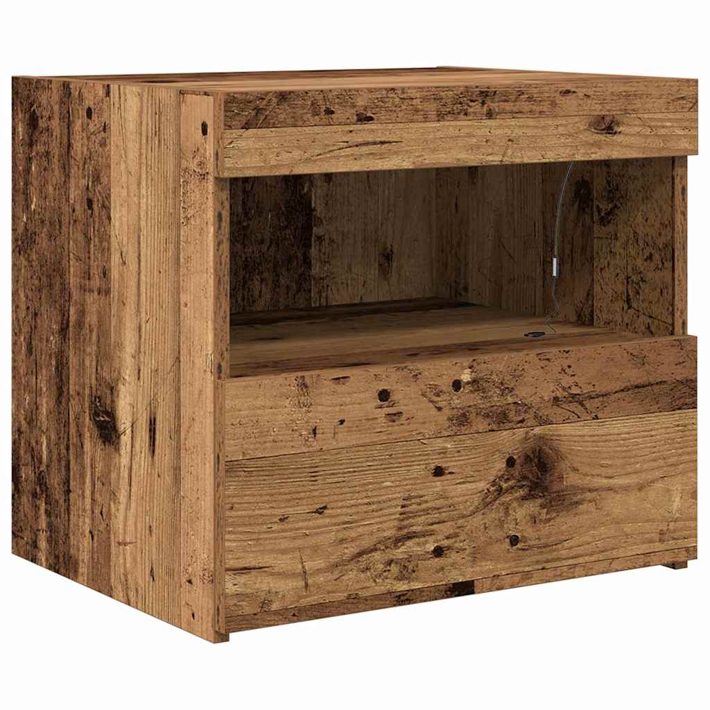 Nattbordskap 2 pcs Gammelt tre 50 x 40 x 45 cm Konstruert tre