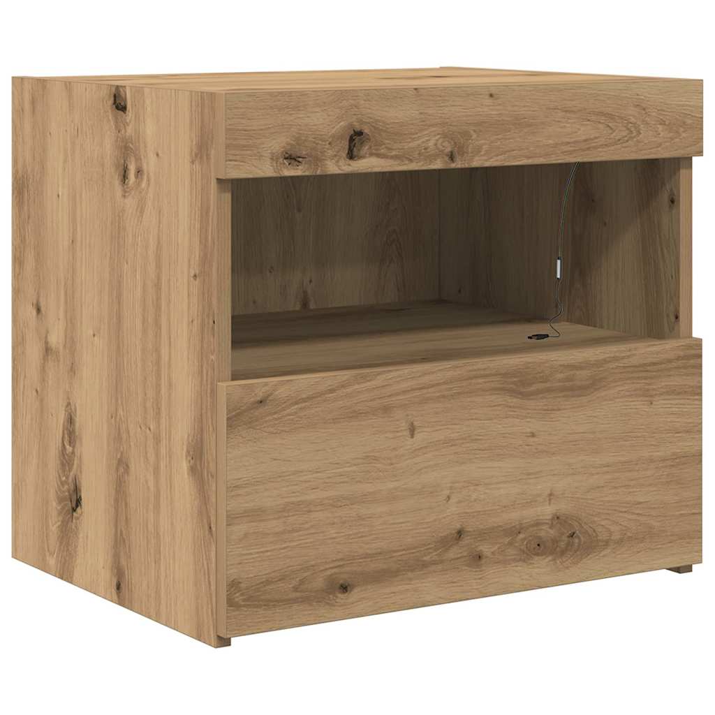 Nattbordskap 2 pcs Artisan Eik 50 x 40 x 45 cm Konstruert tre