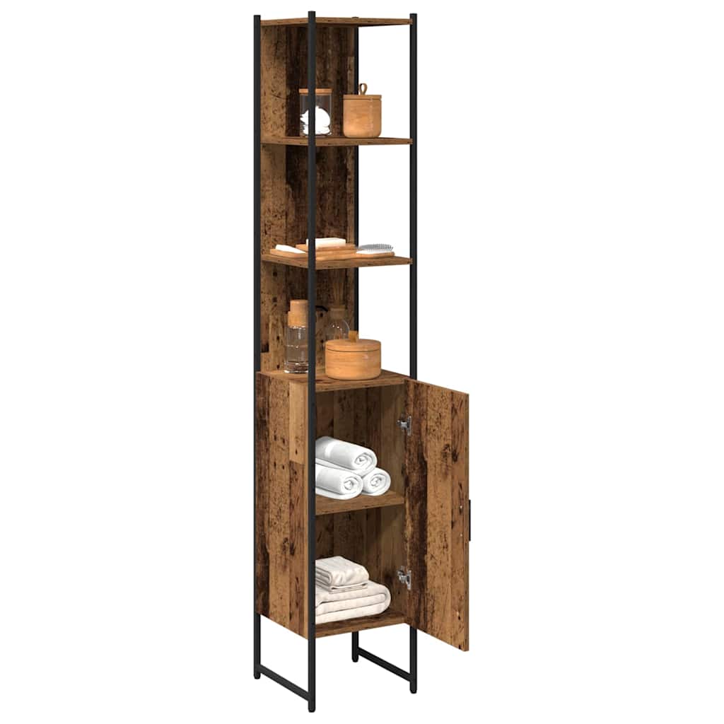 Baderomsskap Gammelt tre 33 x 33 x 185,5 cm Konstruert tre