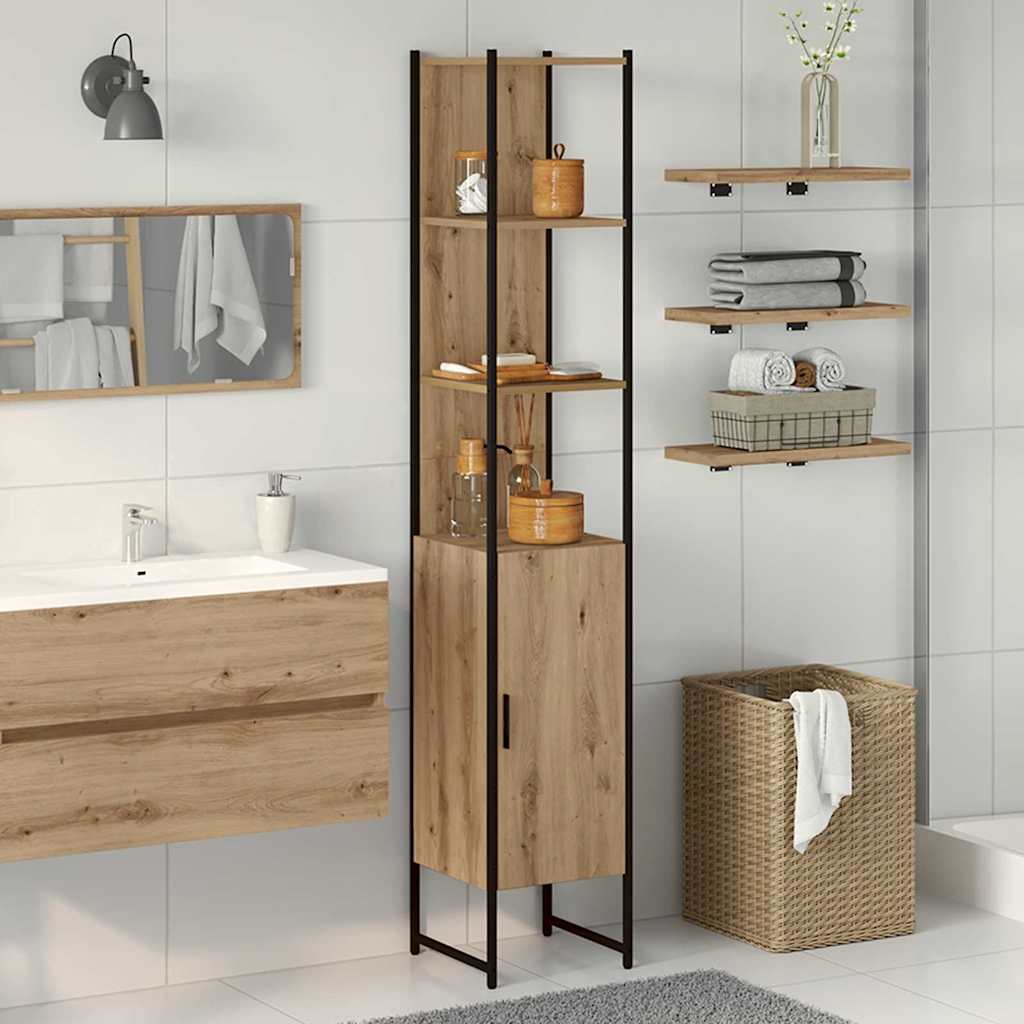 Baderomsskap artisan eik 33 x 33 x 185,5 cm Konstruert tre