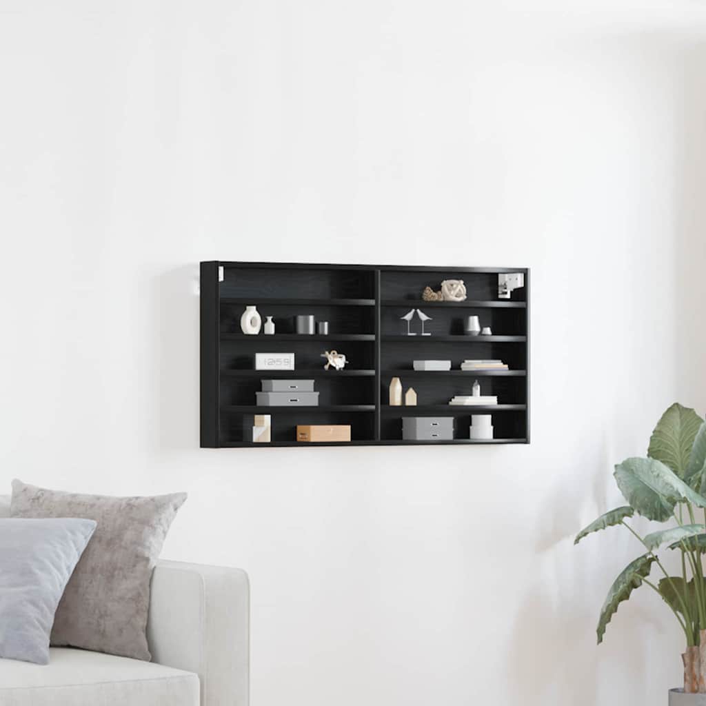 Visningsskap Svart Eik 100 x 8,5 x 50 cm Konstruert tre
