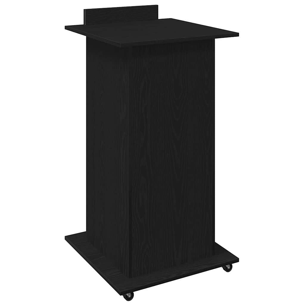 Podium med skuff Svart Eik 55 x 55 x 107 cm Konstruert tre