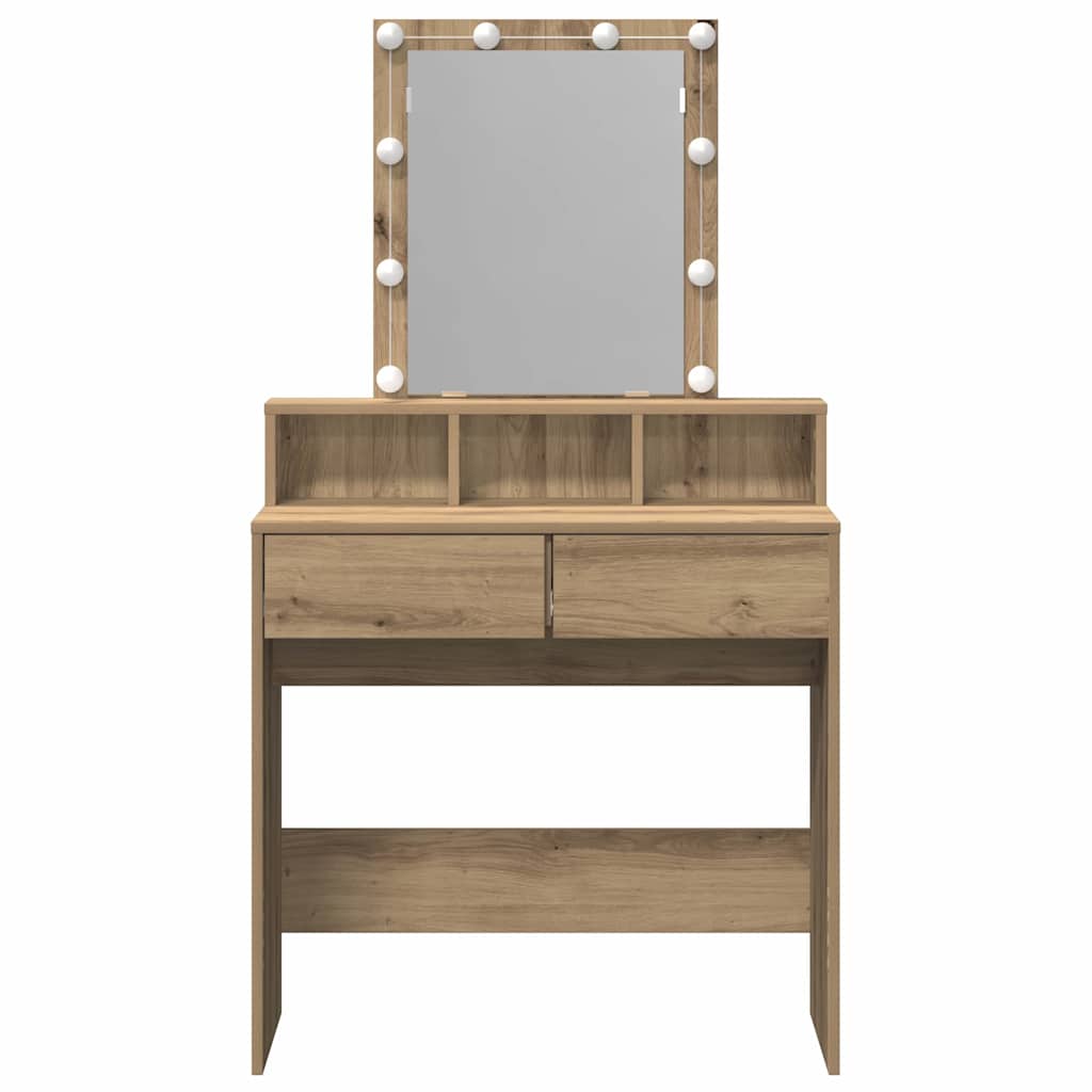 Sminkebord Svart eik 80 x 41 x 144.5 cm Konstruert tre