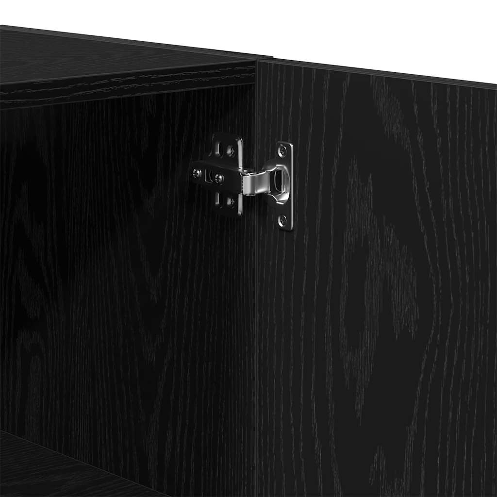 Veggskap Veggmontert Svart Eik 60 x 31,5 x 60 cm Konstruert tre