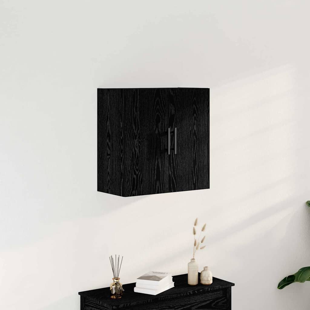 Veggskap Veggmontert Svart Eik 60 x 31,5 x 60 cm Konstruert tre