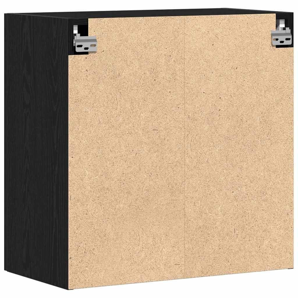 Veggskap Veggmontert Svart Eik 60 x 31,5 x 60 cm Konstruert tre