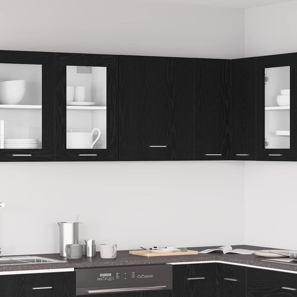 Hengende skap Svart Eik 50 x 31 x 60 cm Konstruert tre