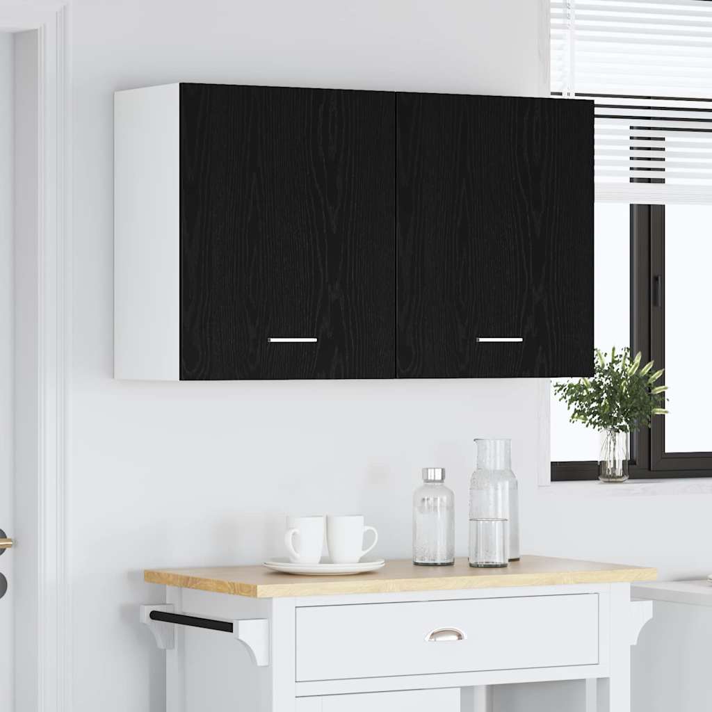 Hengende skap med hylle Lyon 2 pcs Svart Eik 50 x 31 x 60 cm
