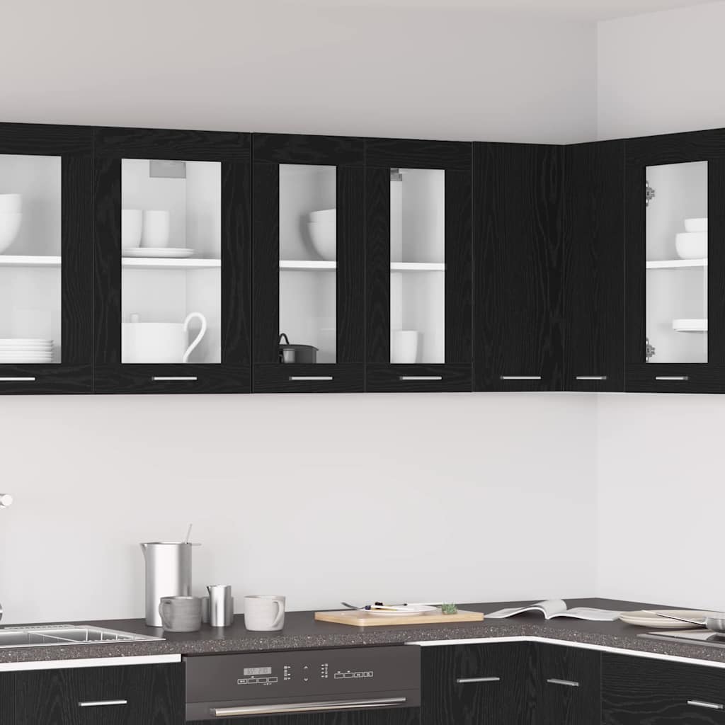 Hengende skap Svart Eik 60 x 31 x 60 cm Konstruert tre