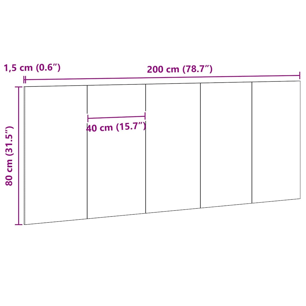 Seng Hodegjerde Svart Eik 160 x 1.5 x 80.5 cm Konstruert tre