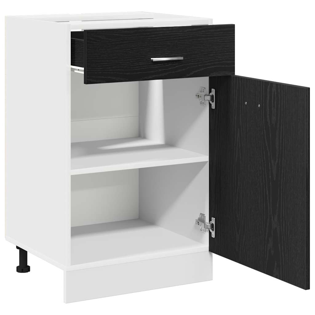 Hengende skap Svart Eik 50 x 46 x 81,5 cm Konstruert tre