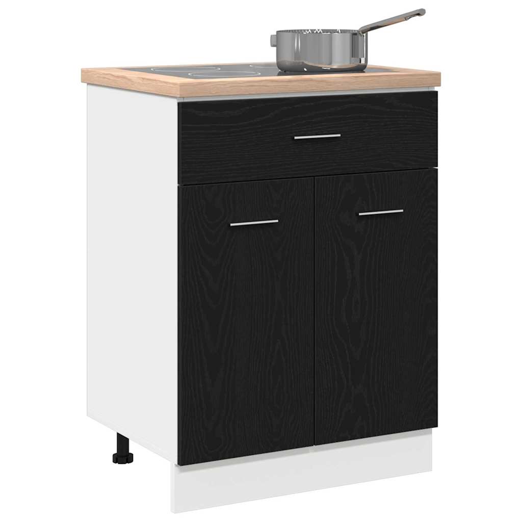 Hengende skap Svart Eik 60 x 46 x 81,5 cm Konstruert tre