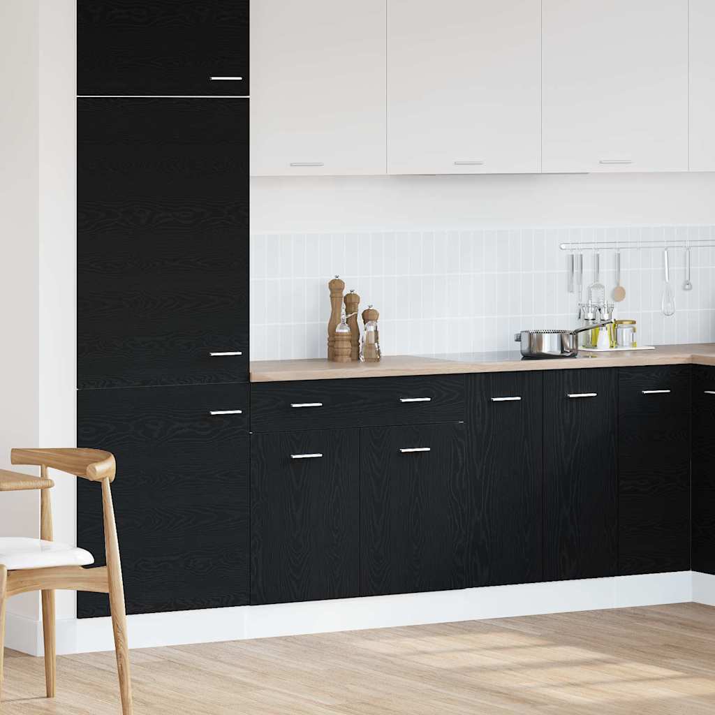 Hengende skap Svart Eik 80 x 31 x 81,5 cm Konstruert tre