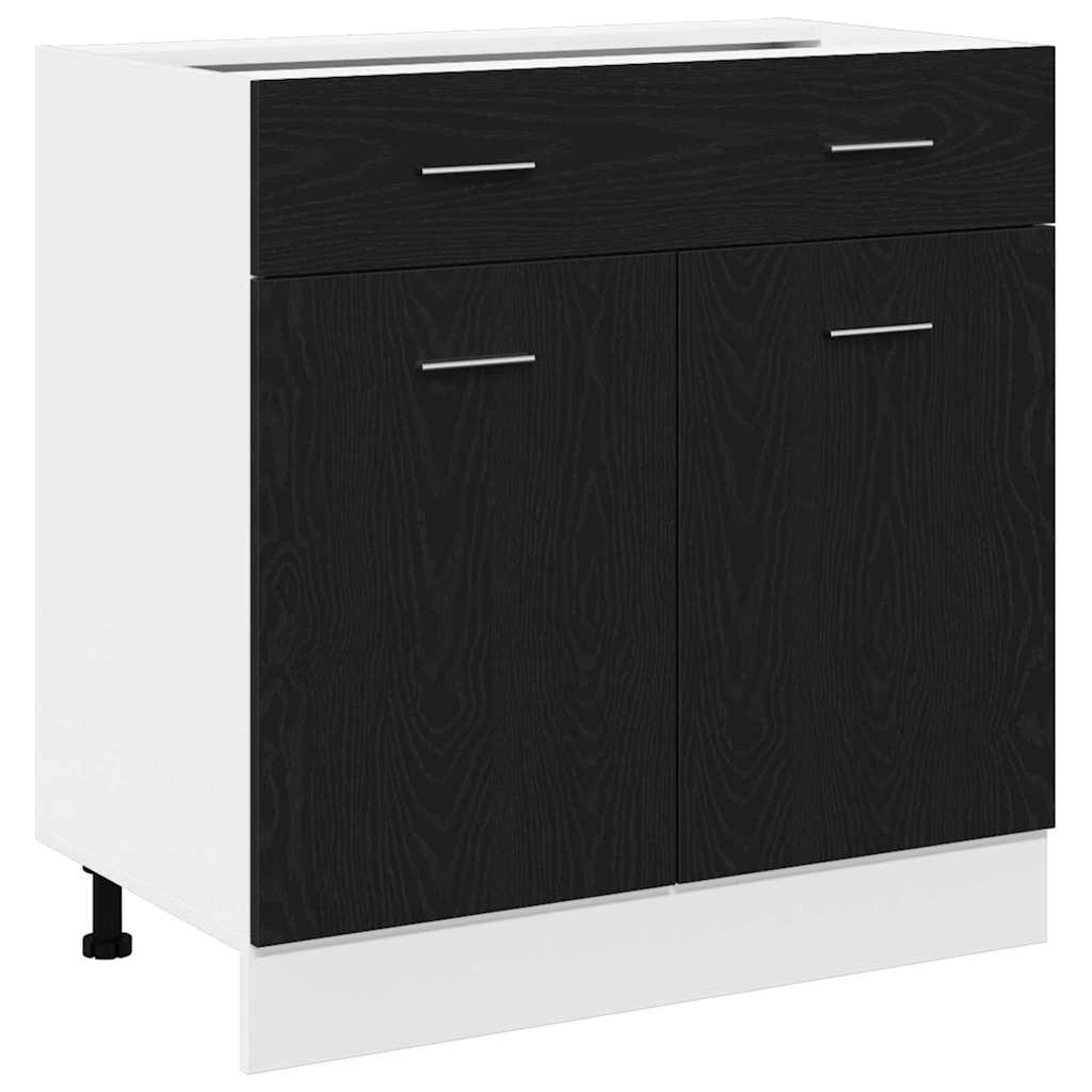 Hengende skap Svart Eik 80 x 31 x 81,5 cm Konstruert tre