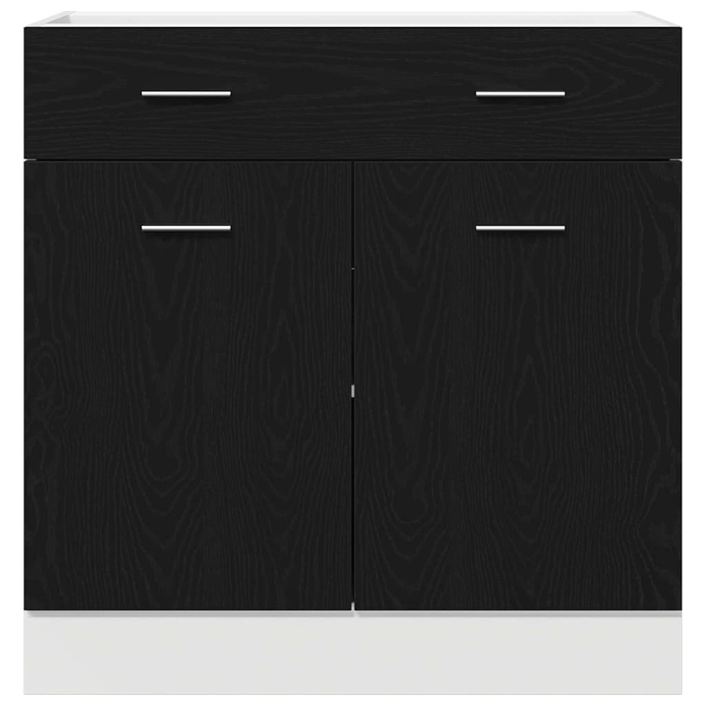Hengende skap Svart Eik 80 x 31 x 81,5 cm Konstruert tre