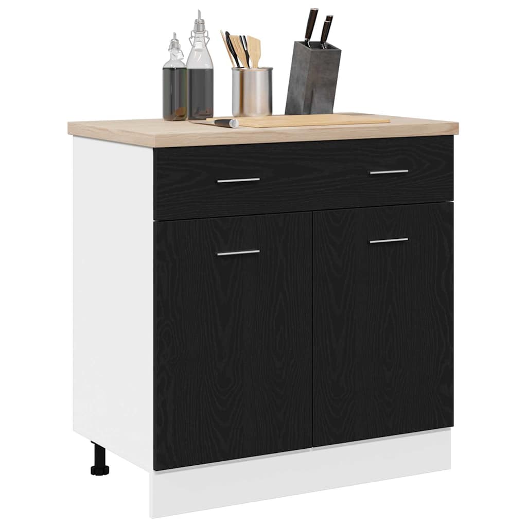 Hengende skap Svart Eik 80 x 31 x 81,5 cm Konstruert tre