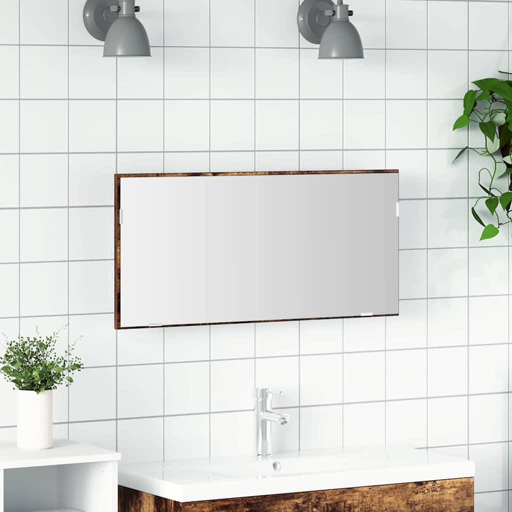 Speil Brun 80 x 37 cm Glass og konstruert tre