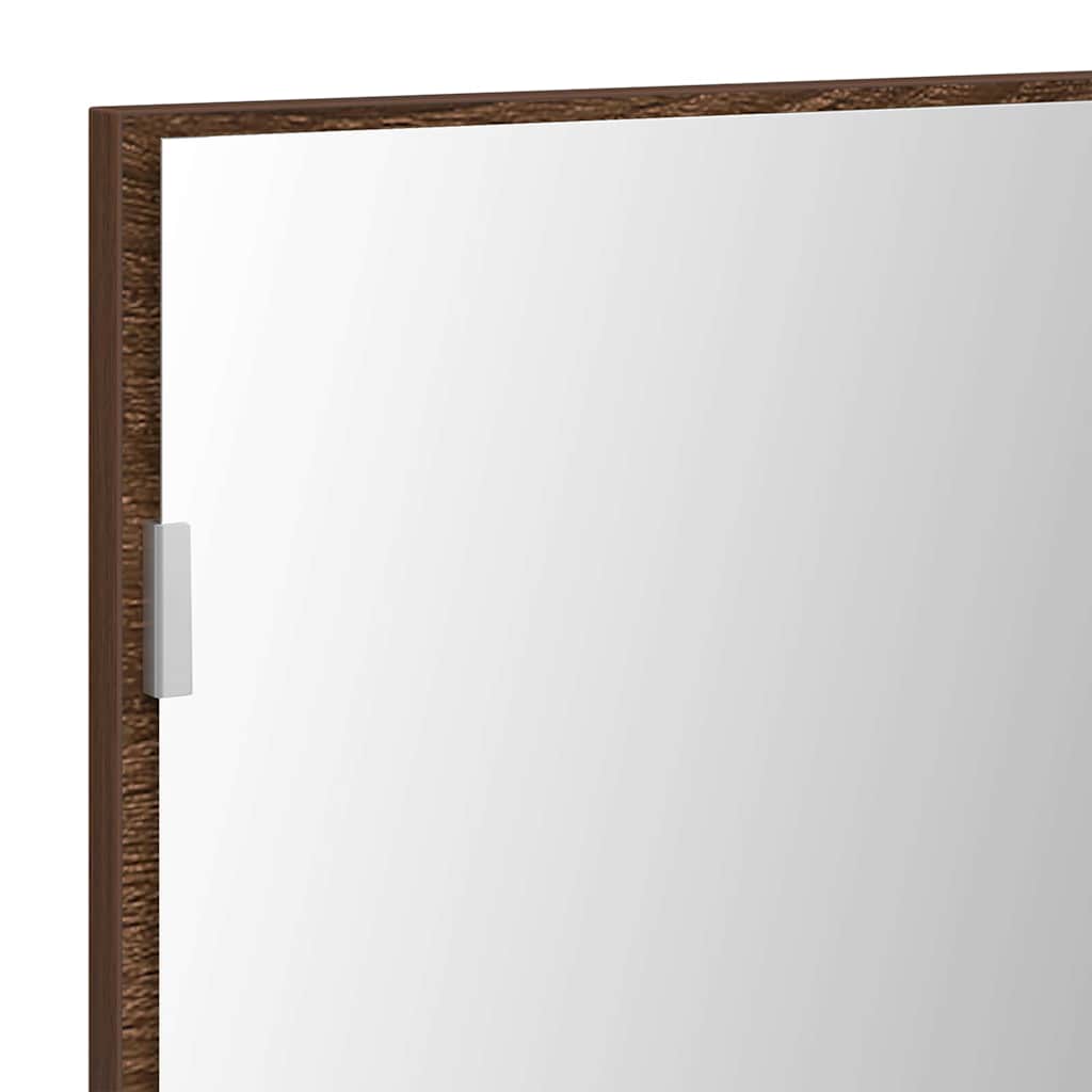 Speil Veggmontert brun eik 80 x 37 cm Glass og konstruert tre