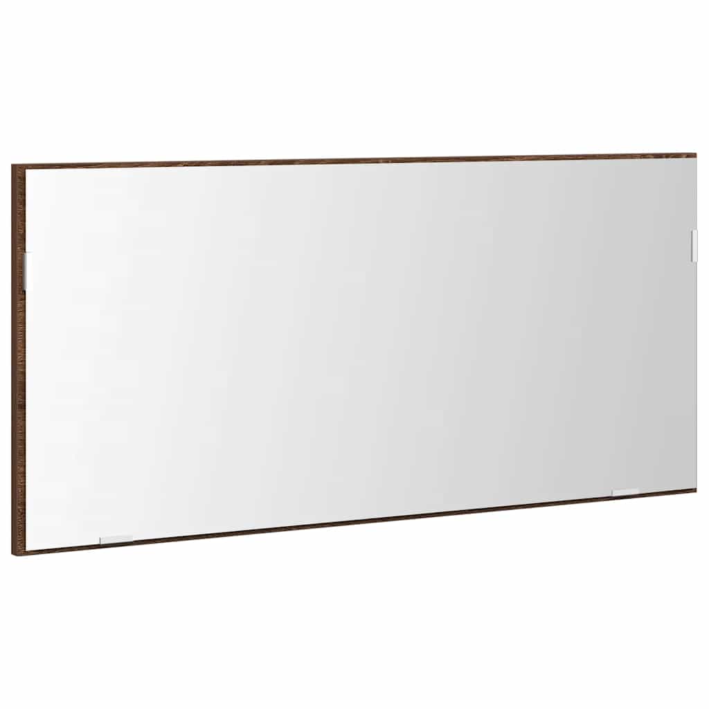 Speil Veggmontert brun eik 80 x 37 cm Glass og konstruert tre