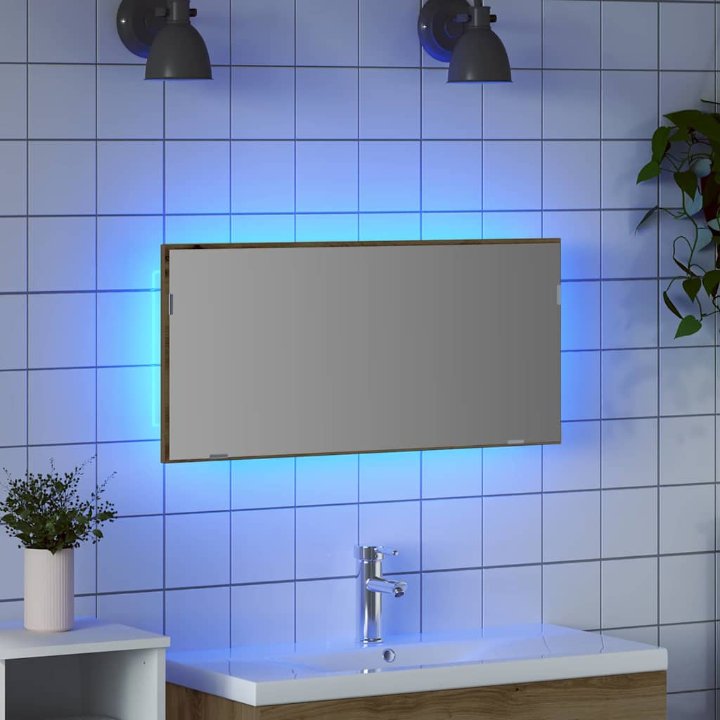 Speil med speil artisan eik 80 x 37 cm Glass og konstruert tre