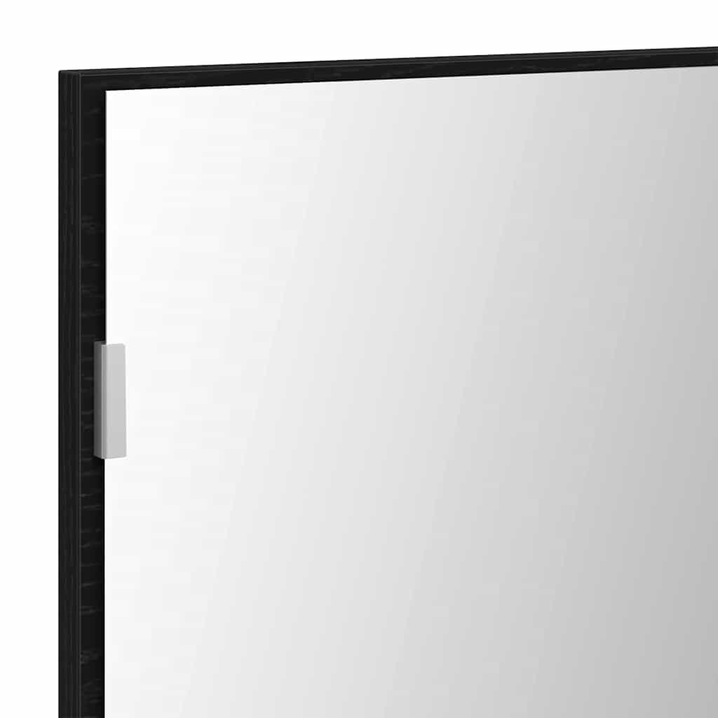 Speil Veggmontert Svart eik 80 x 37 cm Glass og konstruert tre