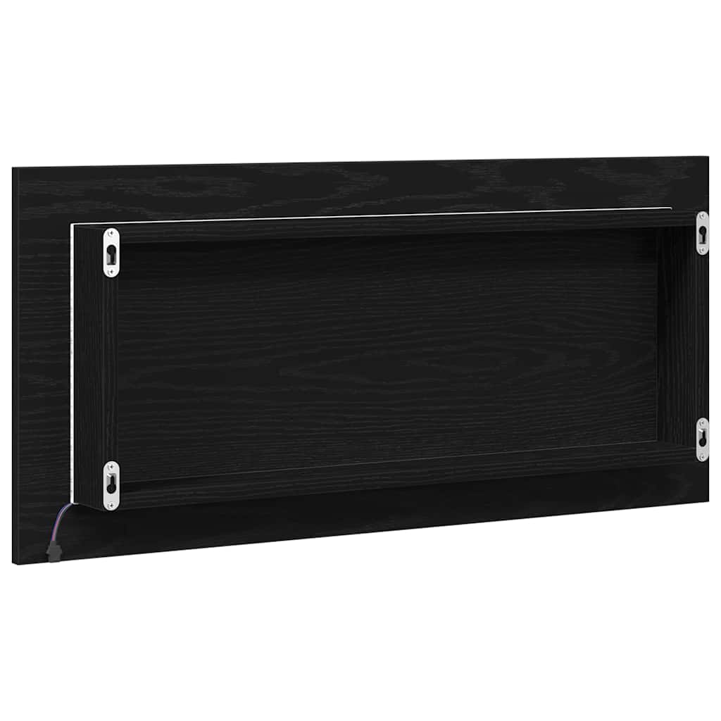 Speil Veggmontert Svart eik 80 x 37 cm Glass og konstruert tre