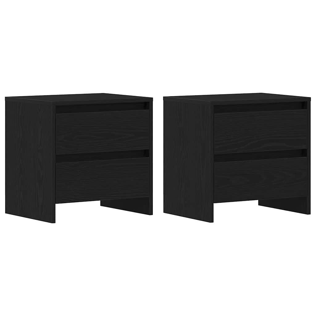 Nattbordskap 2 pcs Svart Eik 45 x 34 x 44,5 cm Konstruert tre